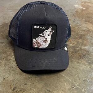 Goorin Bros Navy Mesh Trucker Hat “Lone Wolf”